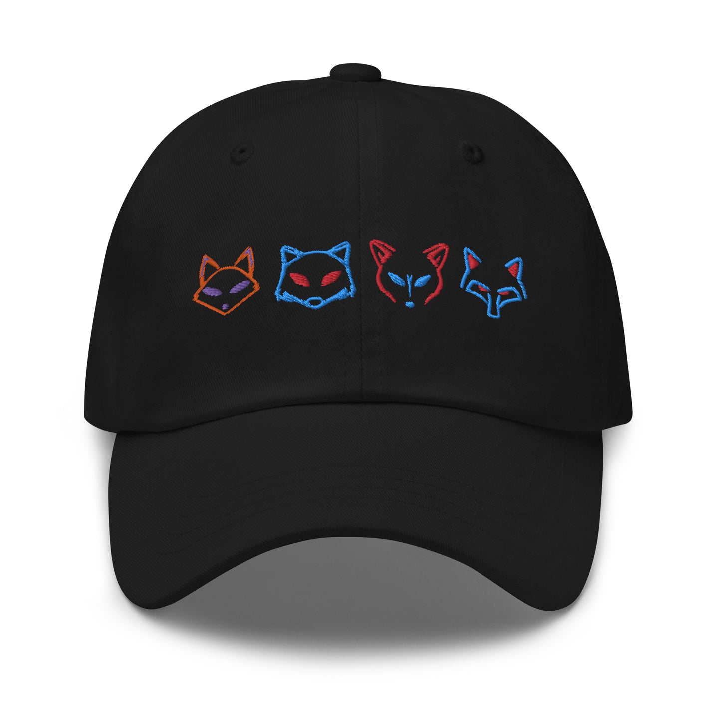 Neon Fox Heads - Black Cap