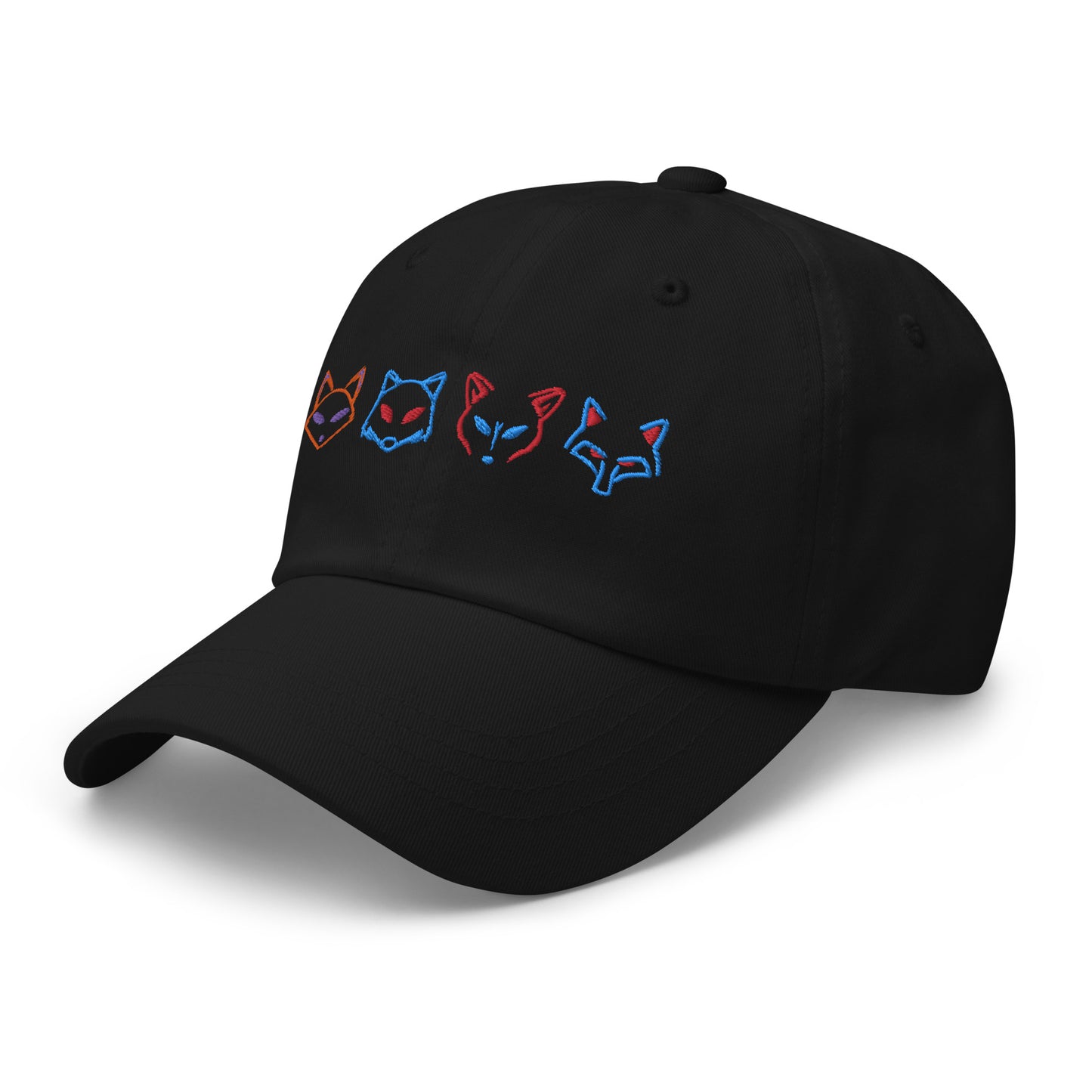 Neon Fox Heads - Black Cap