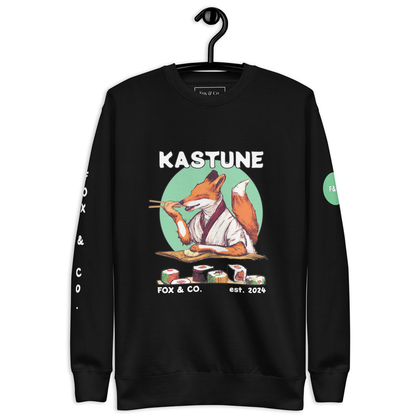 Sushi Fox - Black Sweatshirt